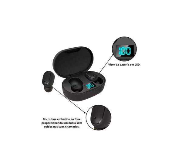 Fone De Ouvido Bluetooth Sem Fio Tws Microfone Todos Celular - Image 4